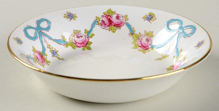 Blue Bow Fruit/Dessert (Sauce) Bowl by Crown Staffordshire-1