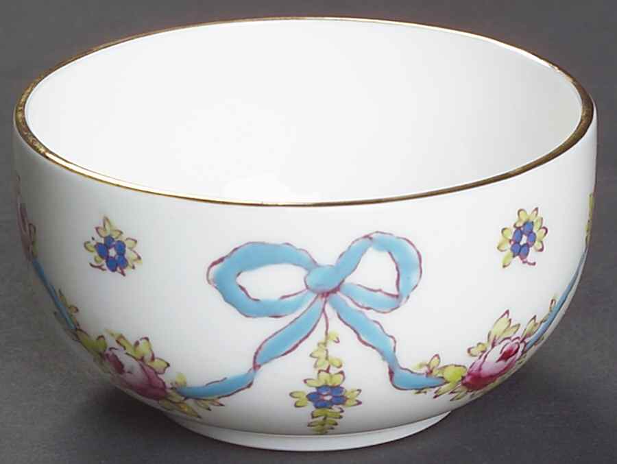 Blue Bow Mini Open Sugar Bowl by Crown Staffordshire-1