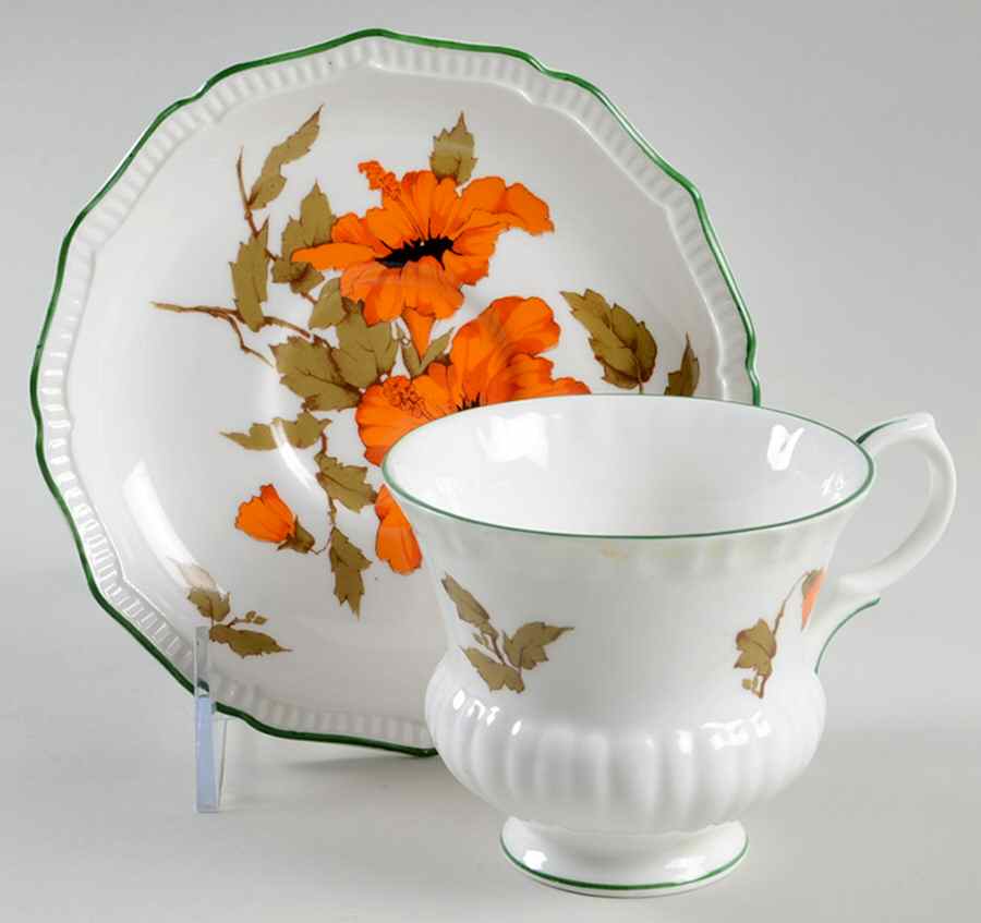 Camelot Footed Cup & Saucer Set by Crown Staffordshire-1