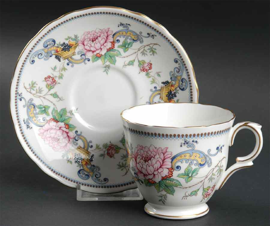 Chelsea Manor Footed Cup & Saucer Set by Crown Staffordshire-1