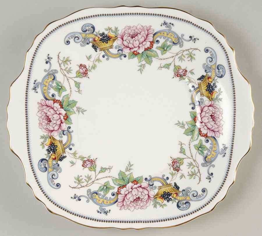 Chelsea Manor Square Handled Cake Plate by Crown Staffordshire-1