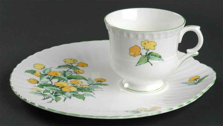 Cornwall Snack Plate & Cup Set by Crown Staffordshire-1