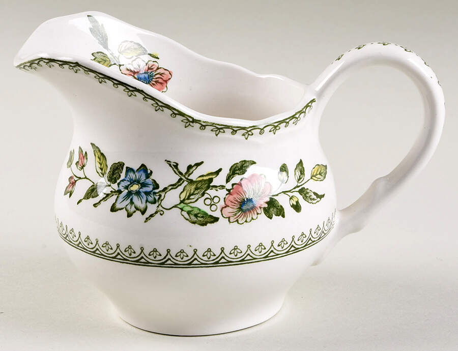 Davenport Green Multicolor Creamer by Crown Staffordshire-1