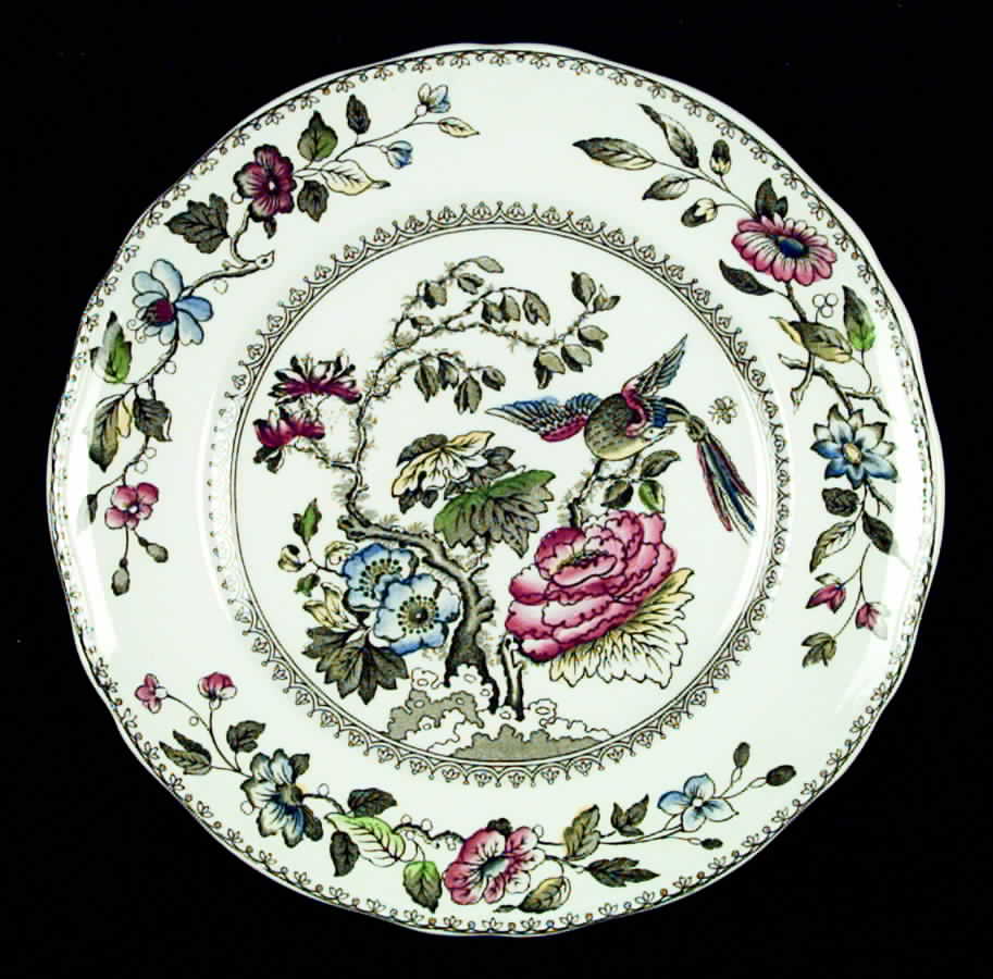 Davenport Green Multicolor Dinner Plate by Crown Staffordshire-1