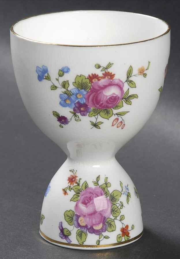 Dresden Spray Double Egg Cup by Crown Staffordshire-1