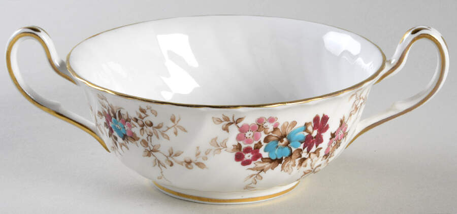 Elizabethan Footed Cream Soup Bowl by Crown Staffordshire-1