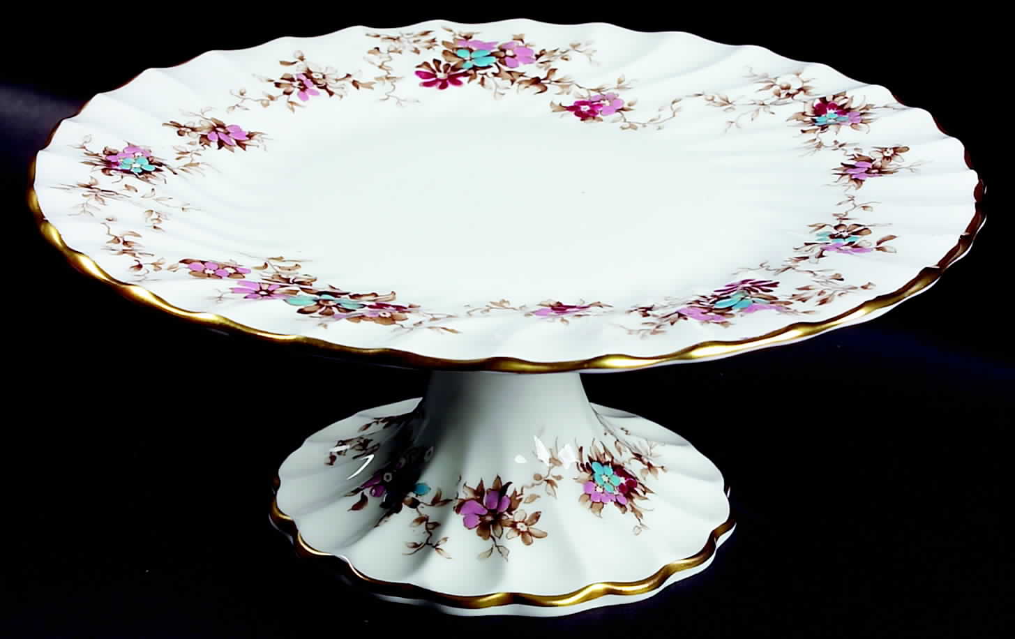 Elizabethan 9" Diameter Pedestal Cake Stand by Crown Staffordshire-1