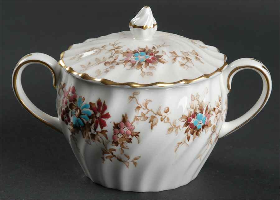 Elizabethan Sugar Bowl & Lid by Crown Staffordshire-1
