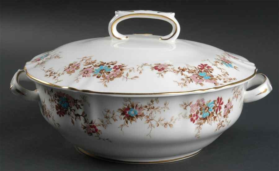 Elizabethan Round Covered Vegetable by Crown Staffordshire-1