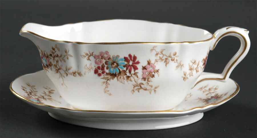 Elizabethan Gravy Boat & Underplate by Crown Staffordshire-1