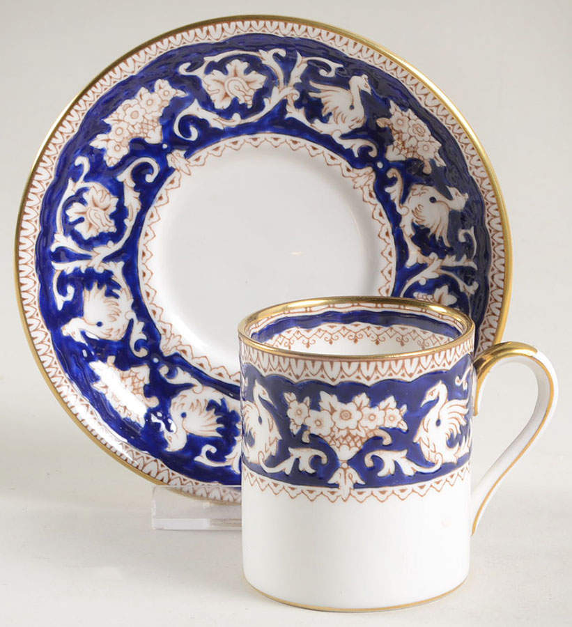 Ellesmere Cobalt Blue Flat Demitasse Cup & Saucer Set by Crown Staffordshire-1