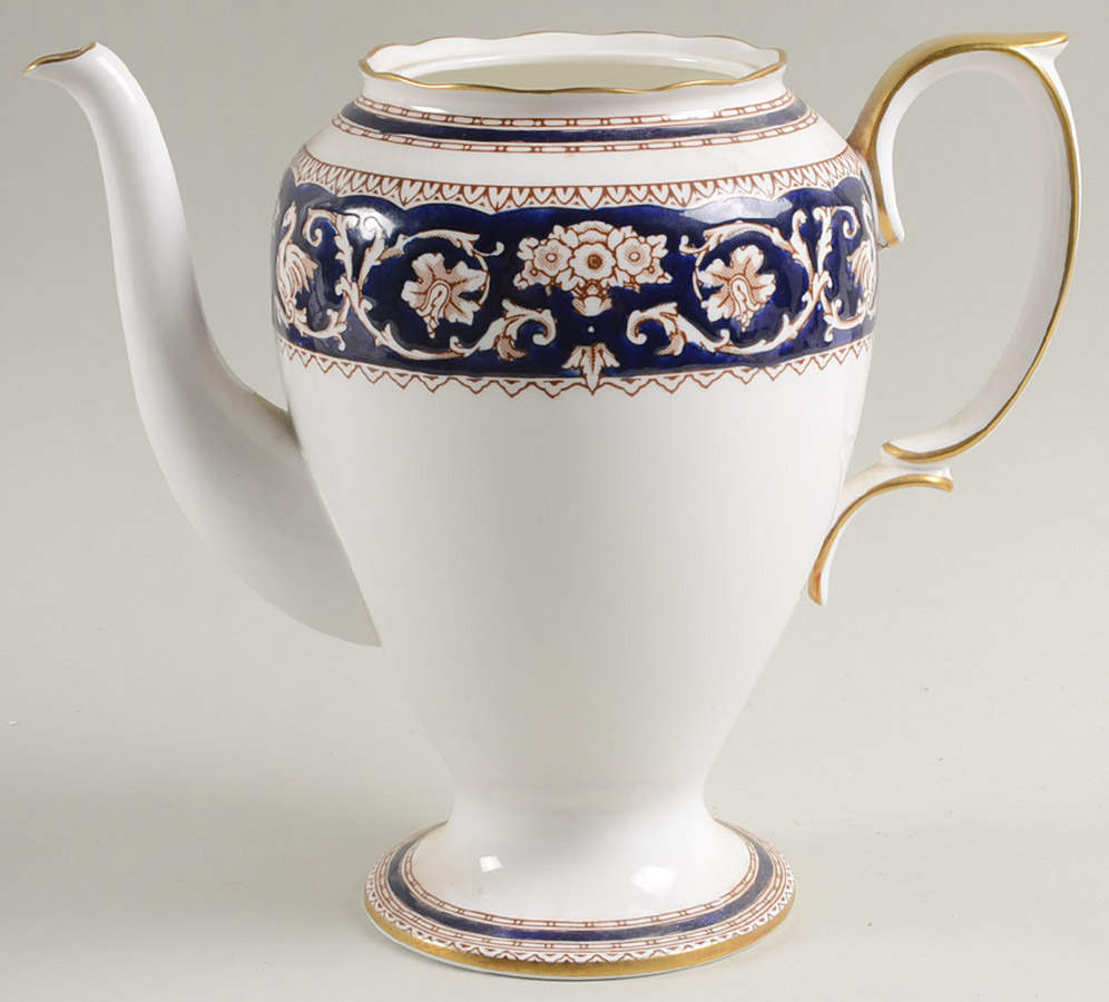 Ellesmere Cobalt Blue Coffee Pot No Lid by Crown Staffordshire-1