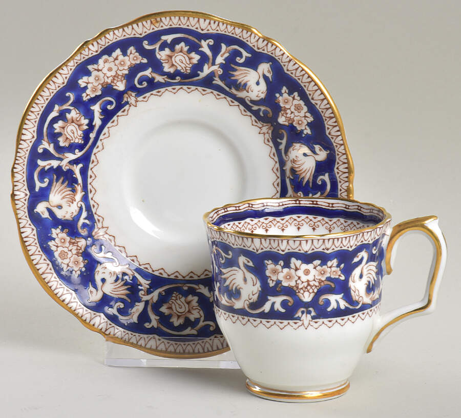 Ellesmere Cobalt Blue Footed Demitasse Cup & Saucer Set by Crown Staffordshire-1