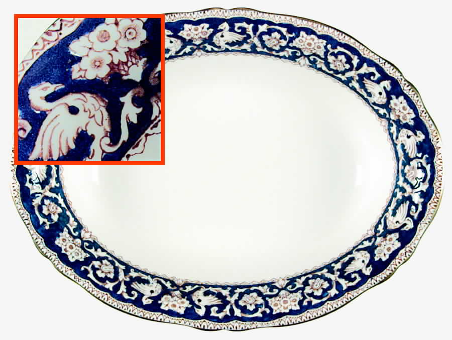 Ellesmere Cobalt Blue 10" Oval Vegetable Bowl by Crown Staffordshire-1