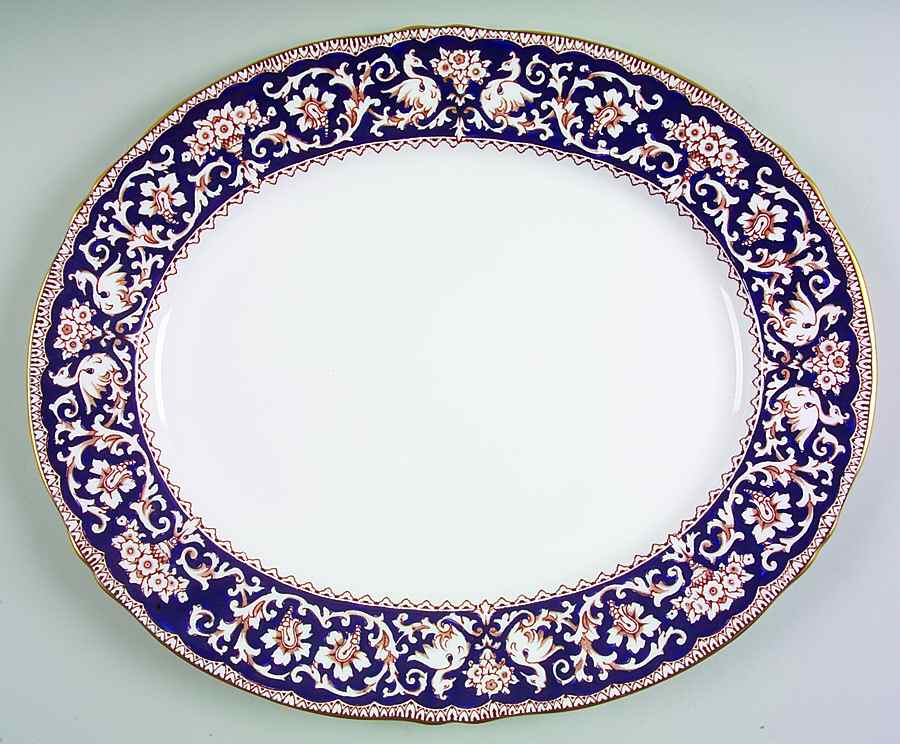 Ellesmere Cobalt Blue 15" Oval Serving Platter by Crown Staffordshire-1