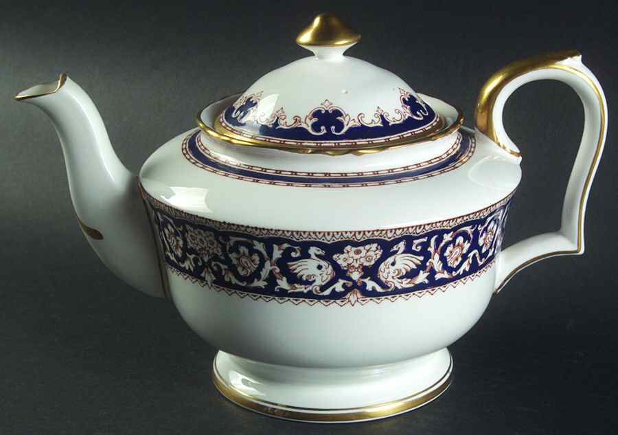 Ellesmere Cobalt Blue Teapot & Lid by Crown Staffordshire-1