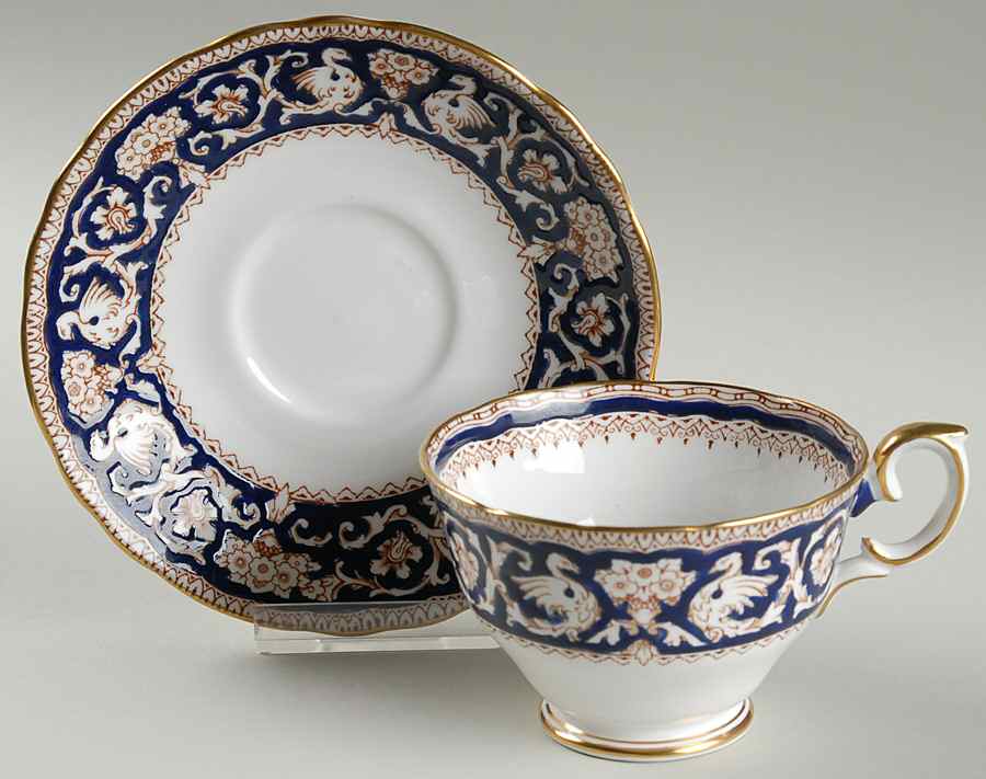 Ellesmere Cobalt Blue Footed Cup & Saucer Set by Crown Staffordshire-1