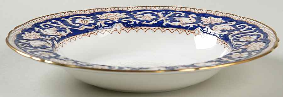 Ellesmere Cobalt Blue Rim Soup Bowl by Crown Staffordshire-1