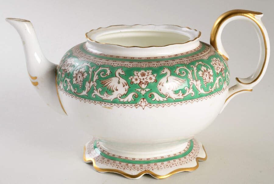 Ellesmere Green Teapot No Lid by Crown Staffordshire-1