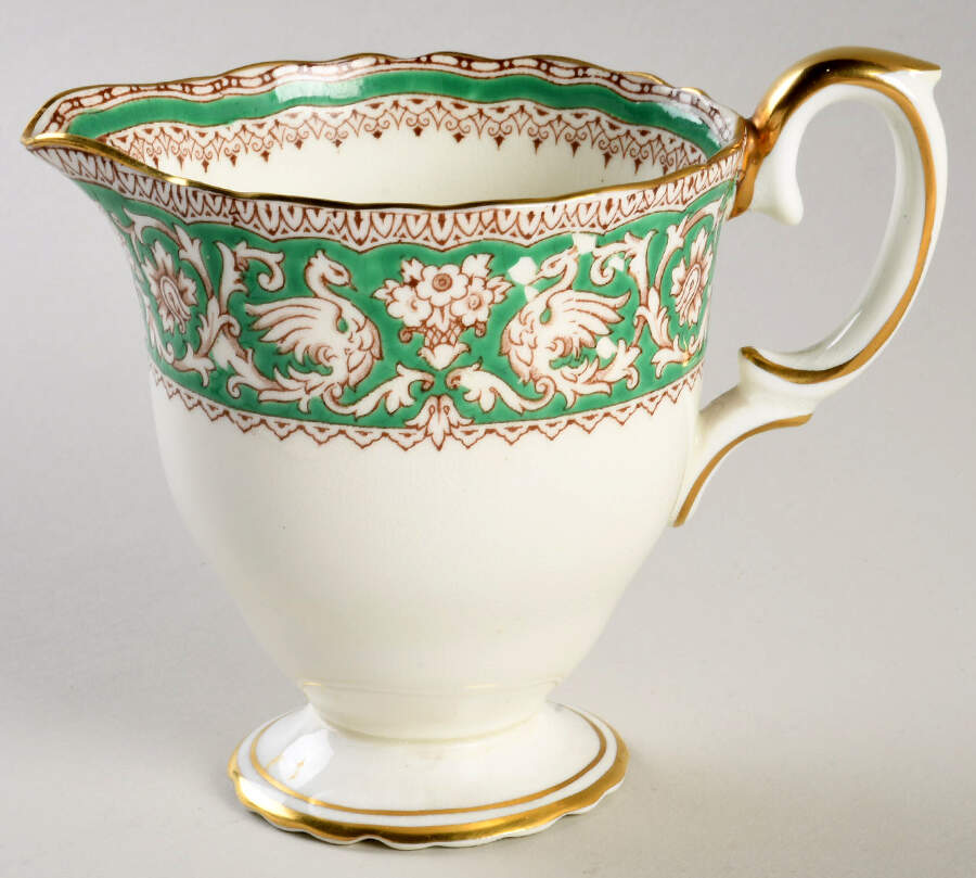 Ellesmere Green Creamer by Crown Staffordshire-1