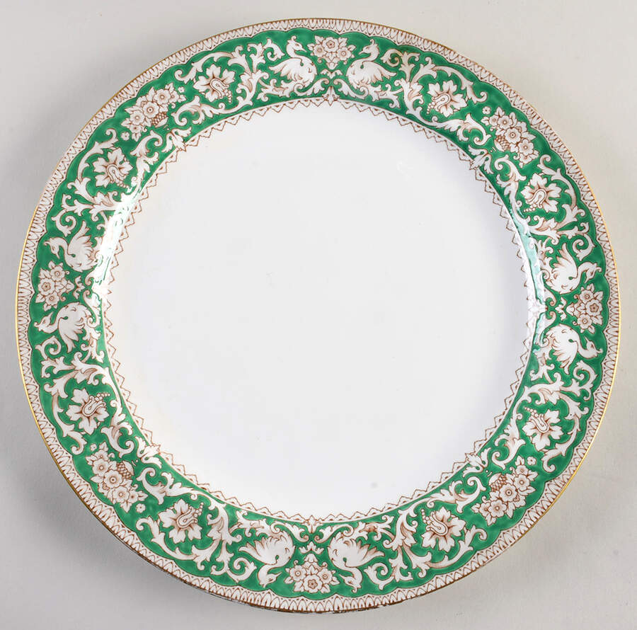 Ellesmere Green 13" Chop Plate (Round Platter) by Crown Staffordshire-1