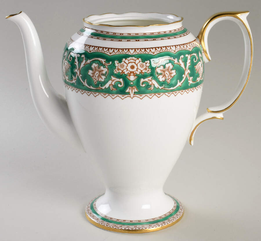 Ellesmere Green Coffee Pot No Lid by Crown Staffordshire-1