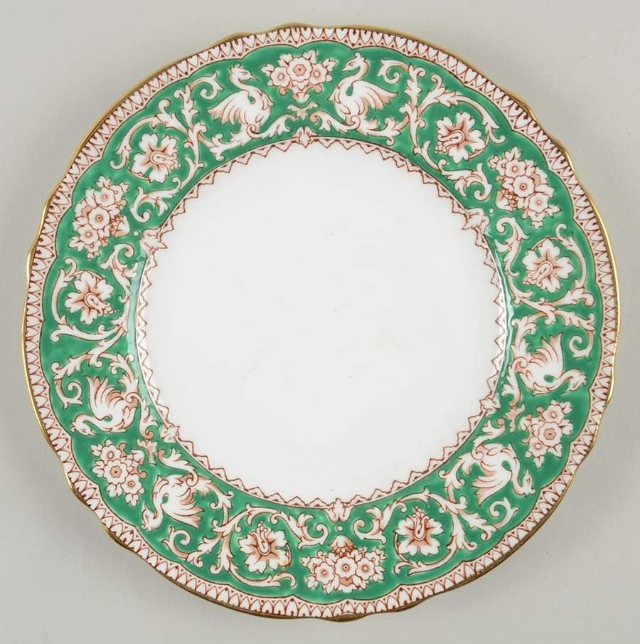 Ellesmere Green Salad Plate by Crown Staffordshire-1