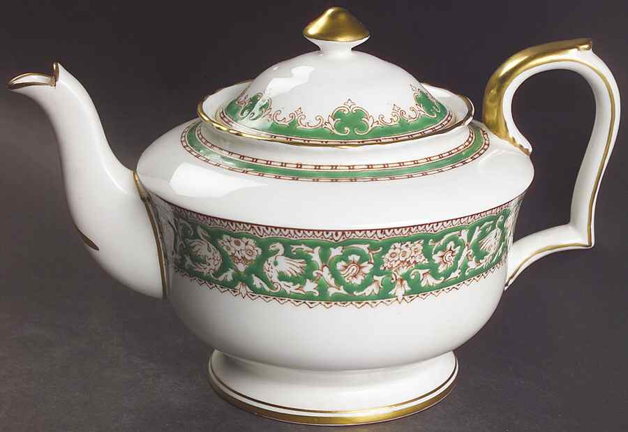 Ellesmere Green Teapot & Lid by Crown Staffordshire-1