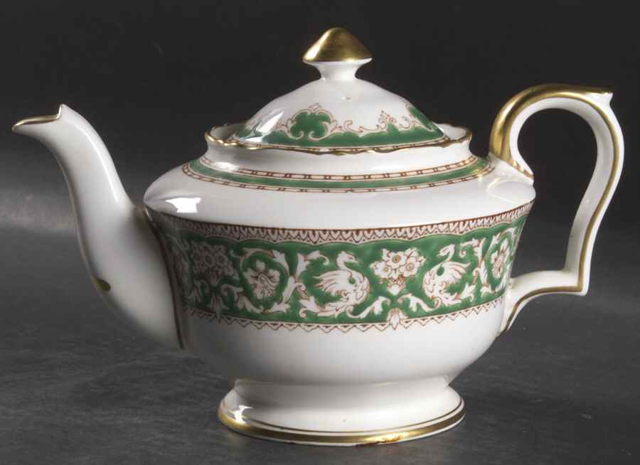 Ellesmere Green Mini Teapot & Lid by Crown Staffordshire-1