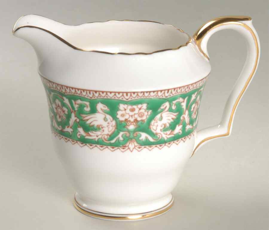 Ellesmere Green Creamer by Crown Staffordshire-1