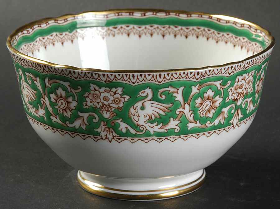 Ellesmere Green Cranberry Bowl by Crown Staffordshire-1