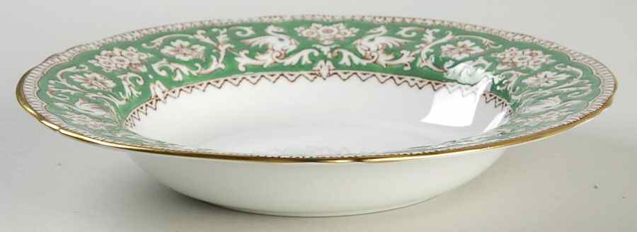 Ellesmere Green Rim Soup Bowl by Crown Staffordshire-1