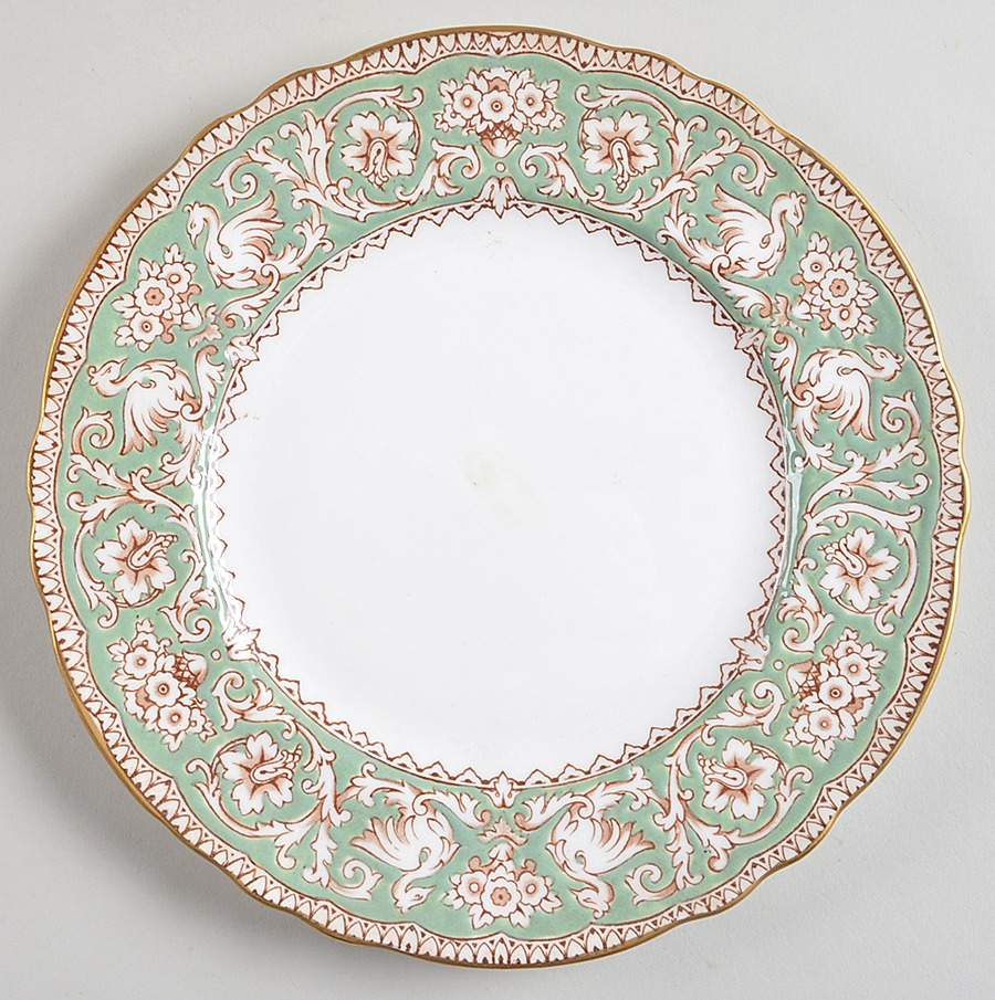 Ellesmere Olive Green Salad Plate by Crown Staffordshire-1