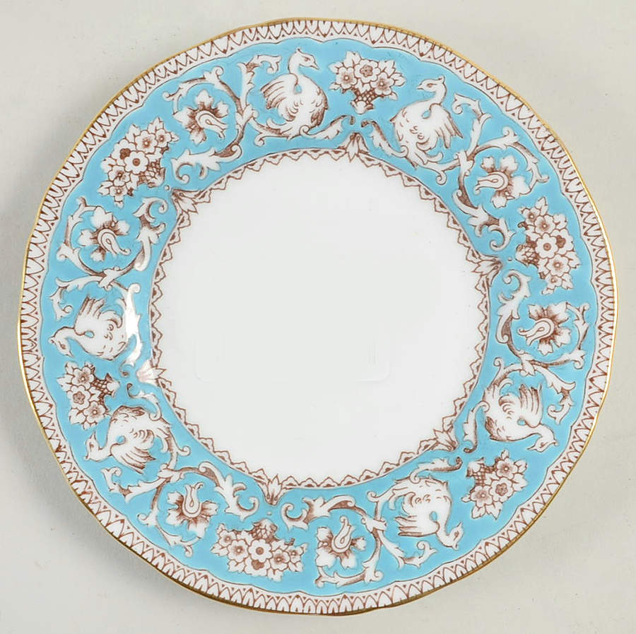 Ellesmere (Turquoise, Gold Trim) Bread & Butter Plate by Crown Staffordshire-1
