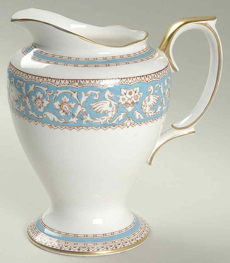 Ellesmere (Turquoise, Gold Trim) 22 Oz Pitcher by Crown Staffordshire-1