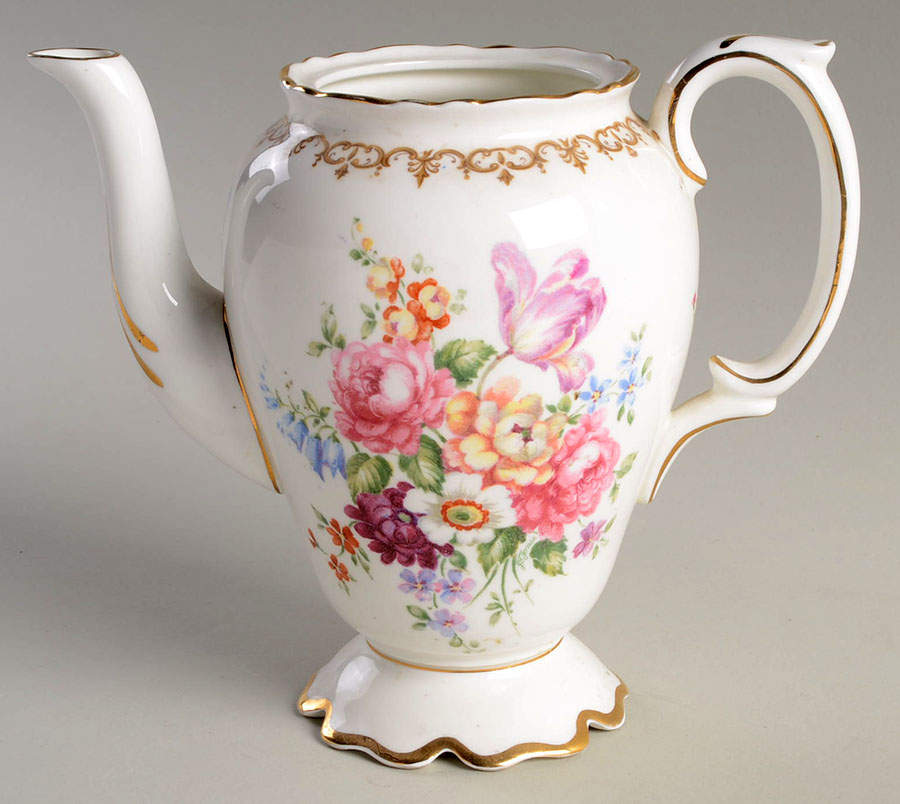 England's Bouquet Mini Coffee Pot No Lid by Crown Staffordshire-1