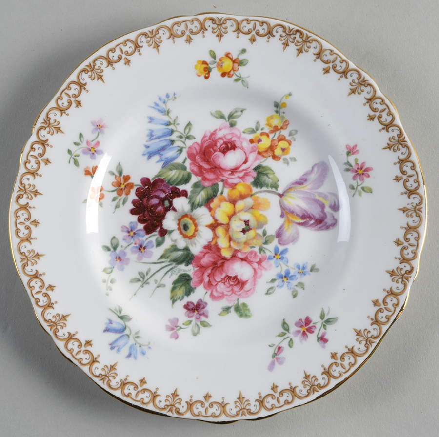 England's Bouquet Dessert/Pie Plate by Crown Staffordshire-1