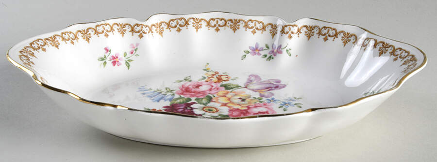 England's Bouquet 10" Oval Vegetable Bowl by Crown Staffordshire-1