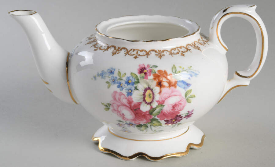 England's Bouquet Mini Teapot No Lid by Crown Staffordshire-1