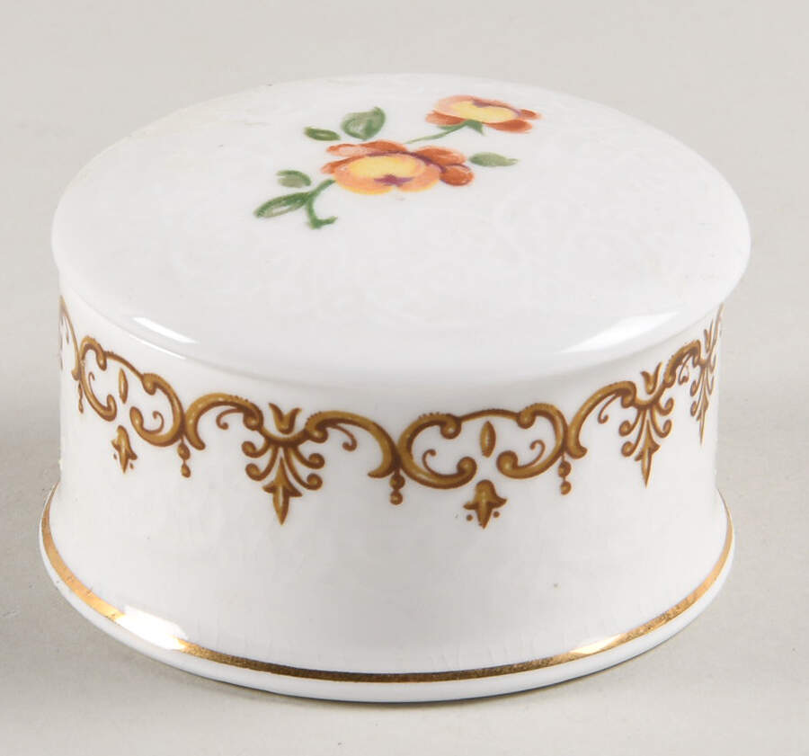 England's Bouquet Pill Box by Crown Staffordshire-1