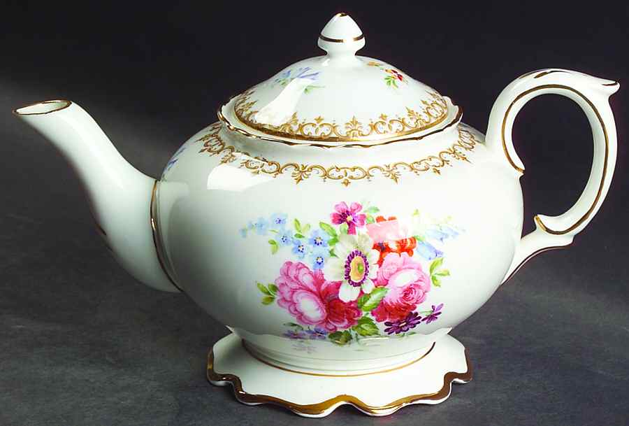 England's Bouquet Teapot & Lid by Crown Staffordshire-1