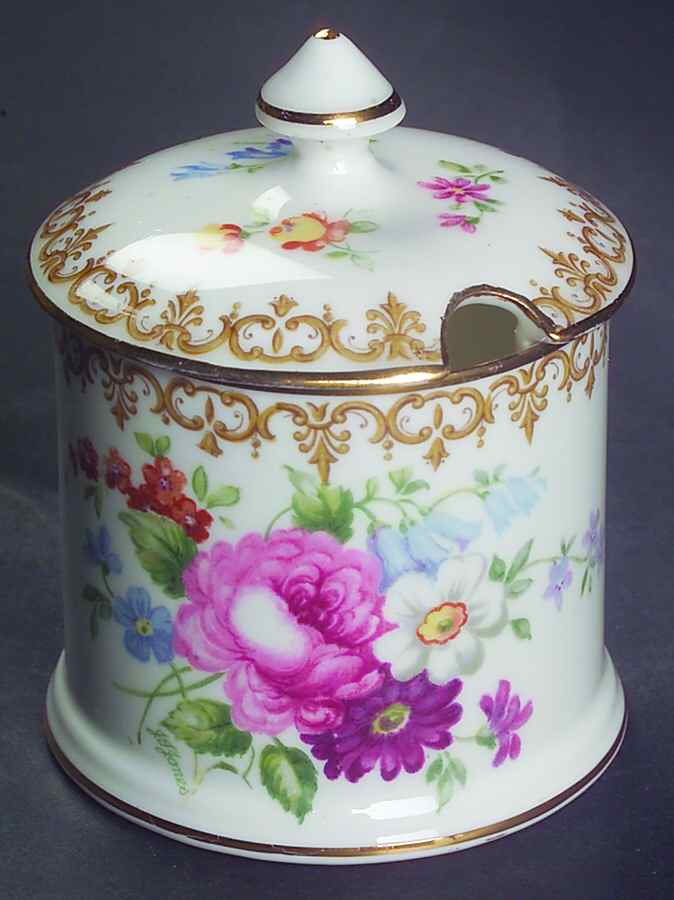 England's Bouquet Jam/Jelly & Lid by Crown Staffordshire-1