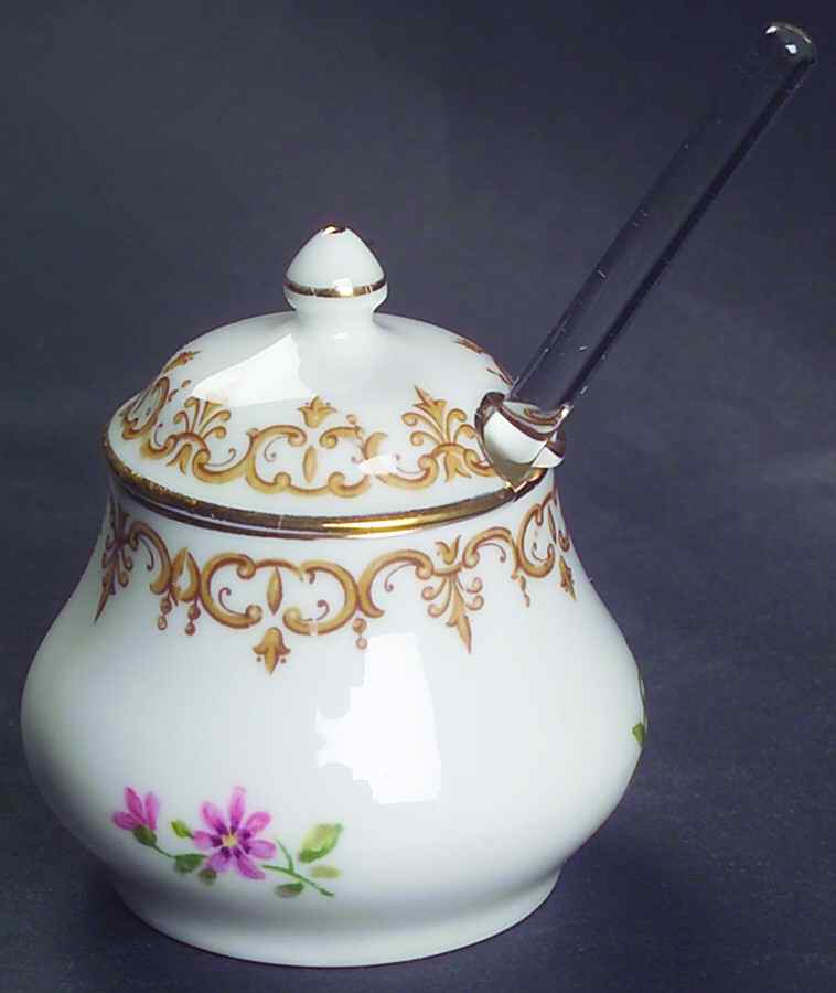 England's Bouquet Mustard Jar & Lid by Crown Staffordshire-1