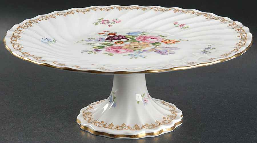 England's Bouquet 10" Diameter Pedestal Cake Stand by Crown Staffordshire-1