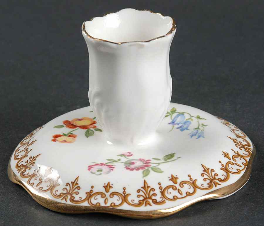 England's Bouquet Double Light Candlestick by Crown Staffordshire-1