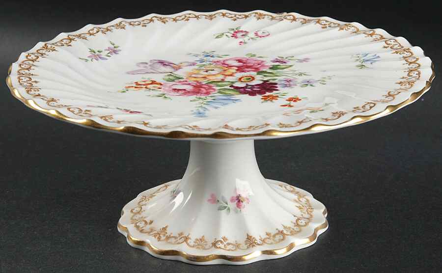 England's Bouquet Round Compote (Height X Width) by Crown Staffordshire-1