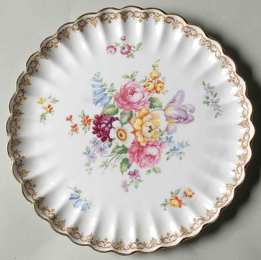 England's Bouquet Cookie Plate by Crown Staffordshire-1