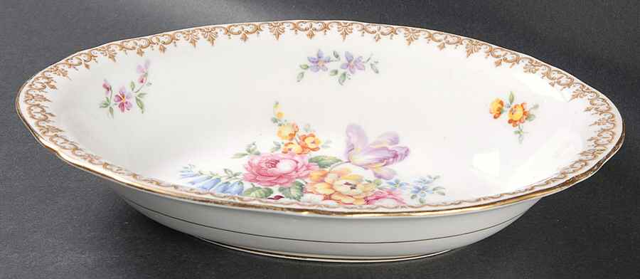 England's Bouquet 9" Oval Vegetable Bowl by Crown Staffordshire-1