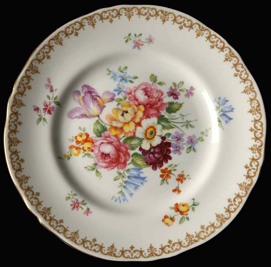 England's Bouquet Salad Plate by Crown Staffordshire-1