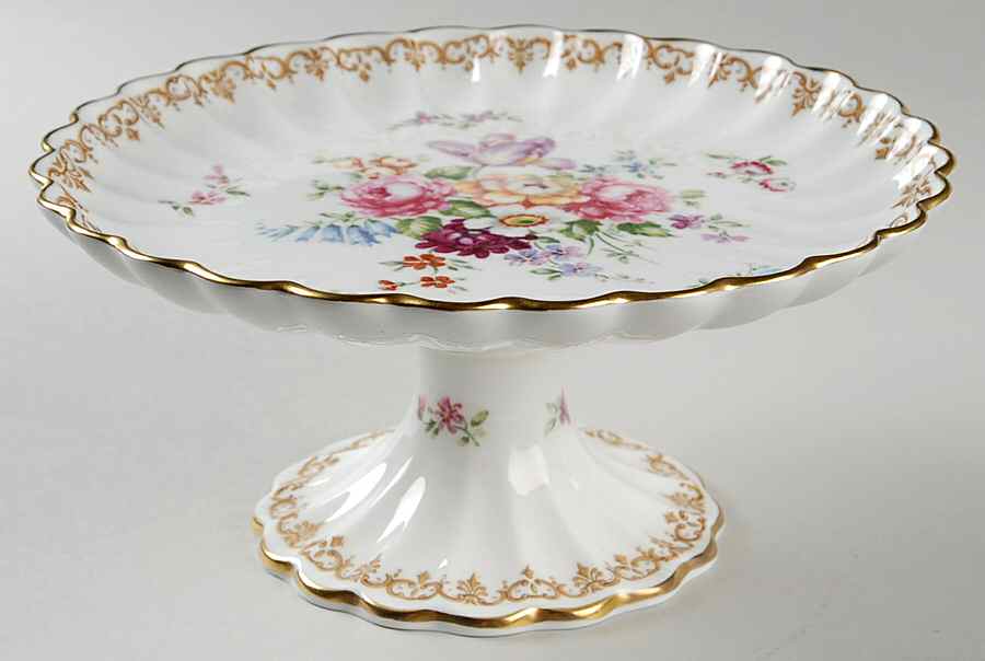 England's Bouquet Round Compote (Height X Width) by Crown Staffordshire-1